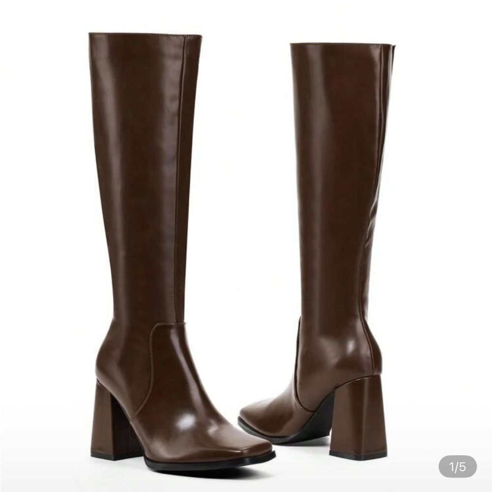 Brown patent leather Heeled Boots